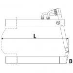 Нижнее изогнутое плечо TECNA 4857 L=250мм (тип D) для клещей 3321, 3322, 3324