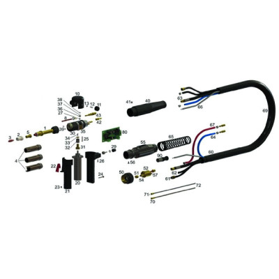 Горелка Autogen Ritter PPL 400 push-pull 8м, жидкостное охлаждение, 300 А, с прямым гусаком