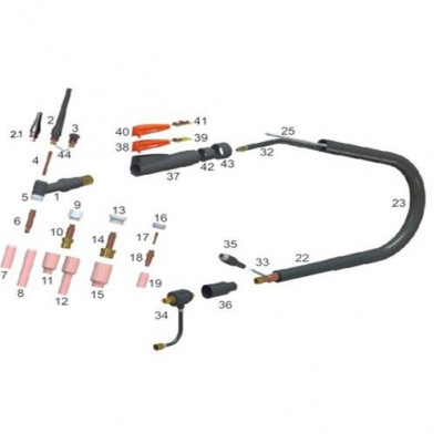 Горелка Autogen Ritter SR 26V 4 м, воздушное охлаждение, 180 А, с вентилем на газ