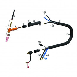 Горелка Autogen Ritter TW 14-1 4 м, жидкостное охлаждение, 500 А