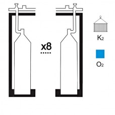 Газовая рампа кислородная РКР-8к2 (8 бал.,двухряд.,редук.РКЗ-500) контейнерн.