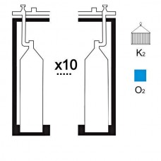 Газовая рампа кислородная РКР-10к2 (10 бал.,двухряд.,редук.РКЗ-500) контейнерн