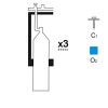 Газовая рампа кислородная РКР-3с1 (3 бал.,одноплеч.,редук.БКО 50-4) стационарн.